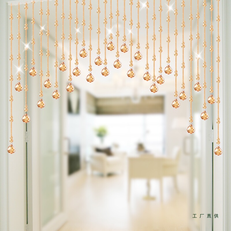 Crystal Bead Curtain Door Curtain Partition Curtain Home Living Room Bathroom Bedroom Curtain Gourd New Punch-Free Entrance Curtain