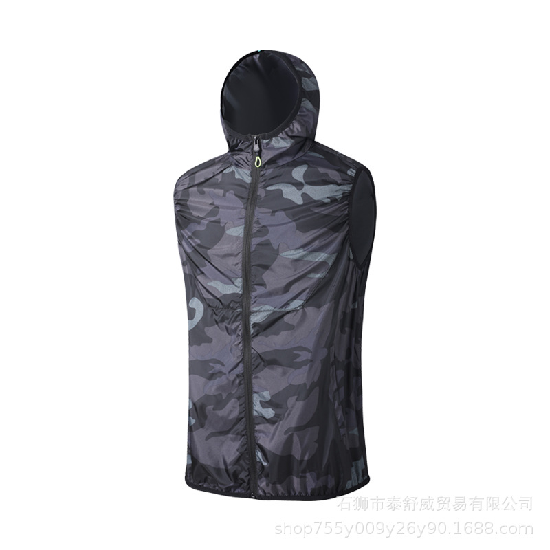 enfriamiento de verano chaleco de aire acondicionado encapuchado trabajo al aire libre deportes enfriamiento de aire acondicionado chaleco de refrigeración delgado protector solar