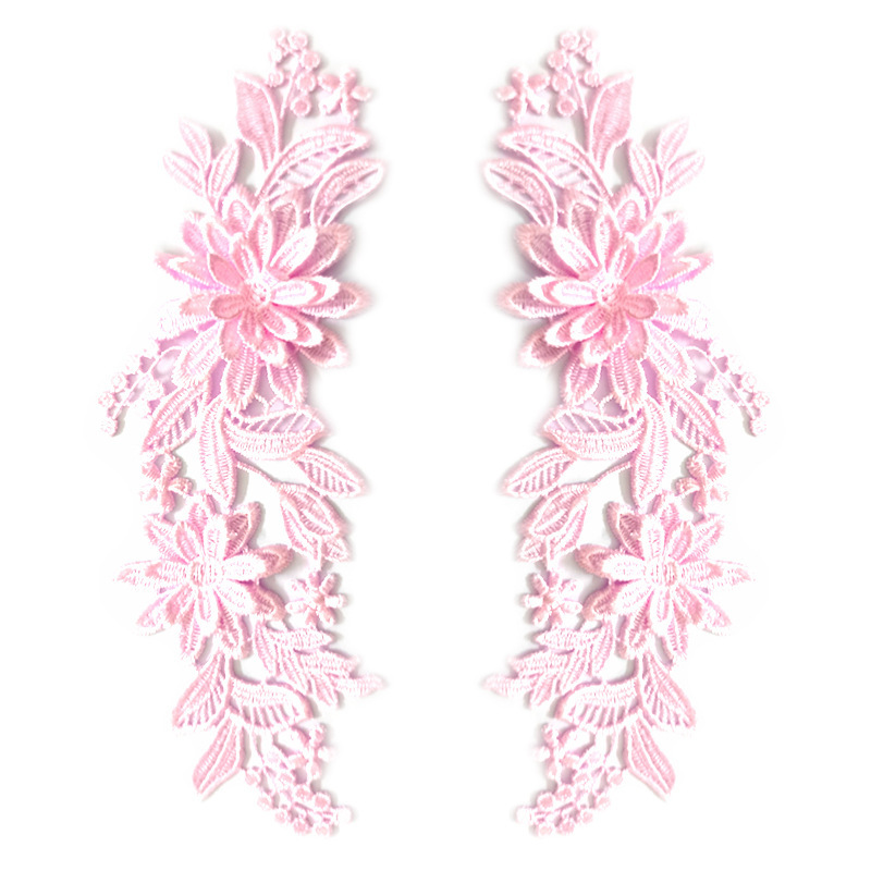 Lace embroidery on flower polyester light embroidery symmetrical flower water soluble lace hollow lace accessories multicolor spot