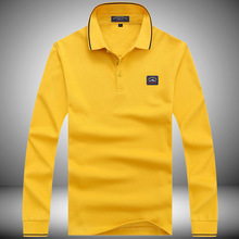 【PA标】肯迪鲨鱼长袖t恤秋季体恤莱卡棉秋装加大码男士翻领6250