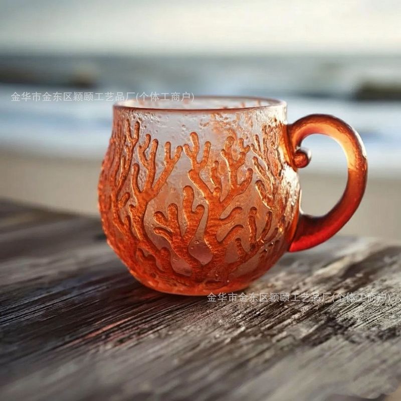 跨境新品热销Sea Wave Mug海浪马克杯咖啡杯树脂不锈钢海螺贝壳|undefined