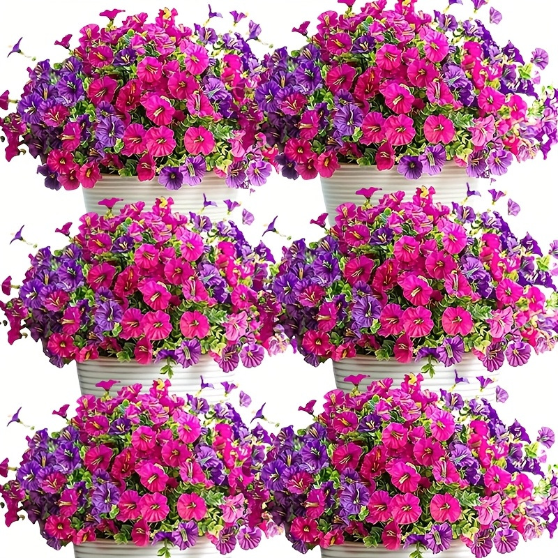 Cross-Border Amazon Artificial Fake Flower Morning Glory 7-Pronged Eucalyptus Morning Glory Suitable for Outdoor Artificial Flowers