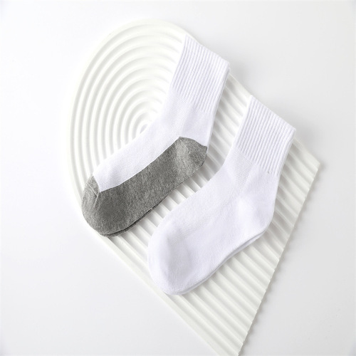 Spring and summer thin children's mesh socks pure cotton children's socks yin and yang gray bottom white socks pure cotton socks wholesale