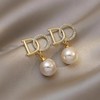 South Korean goods from pearl, small brand diamond earrings with tassels, Korean style, Chanel style