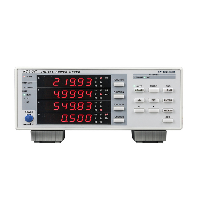 青岛青智 电参数测量仪 单相功率计 无电能无谐波 8710C