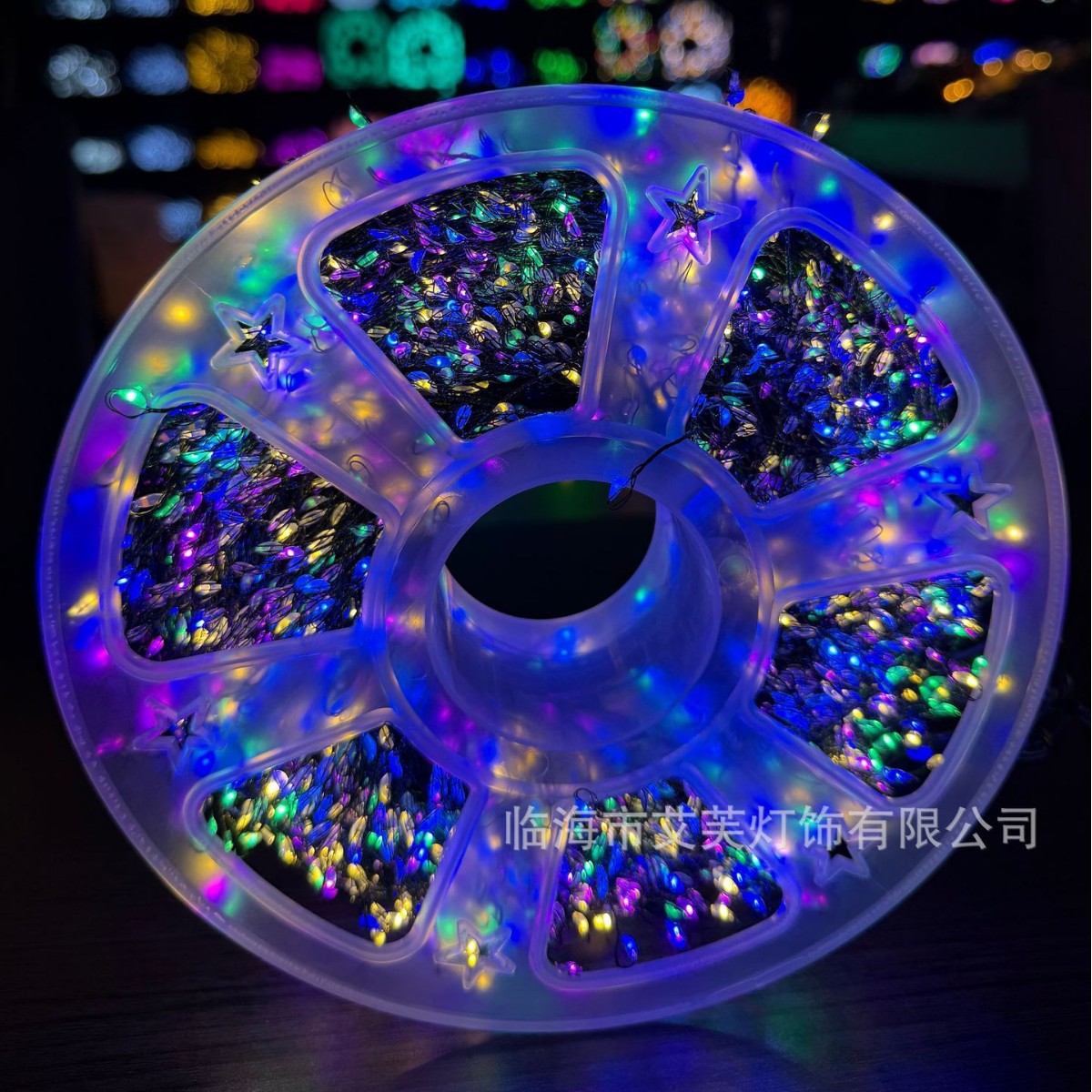跨境鞭炮灯圣诞树led灯串圣诞节铜线灯遥控节日场景布置氛围彩灯