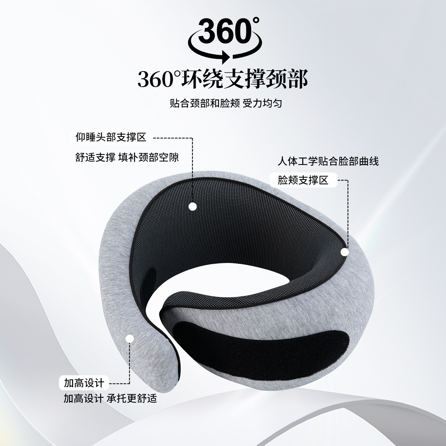 跨境u型枕蜗牛u型护颈枕记忆棉便携可折叠办公室午休飞机枕批发