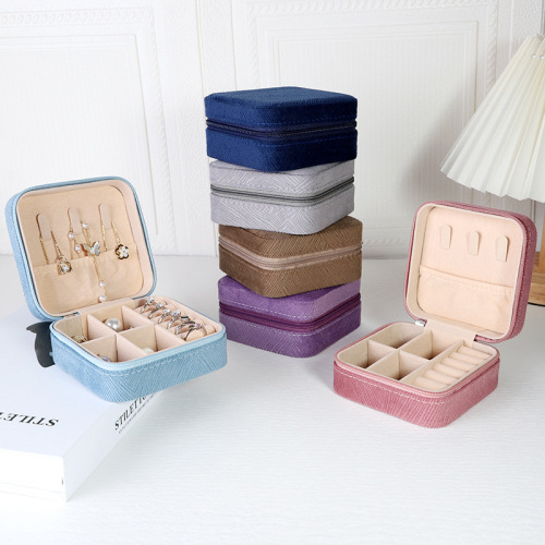 Cross-border portable hair accessory bracelet jewelry storage box high-end earrings ear studs rings jewelry box wholesale