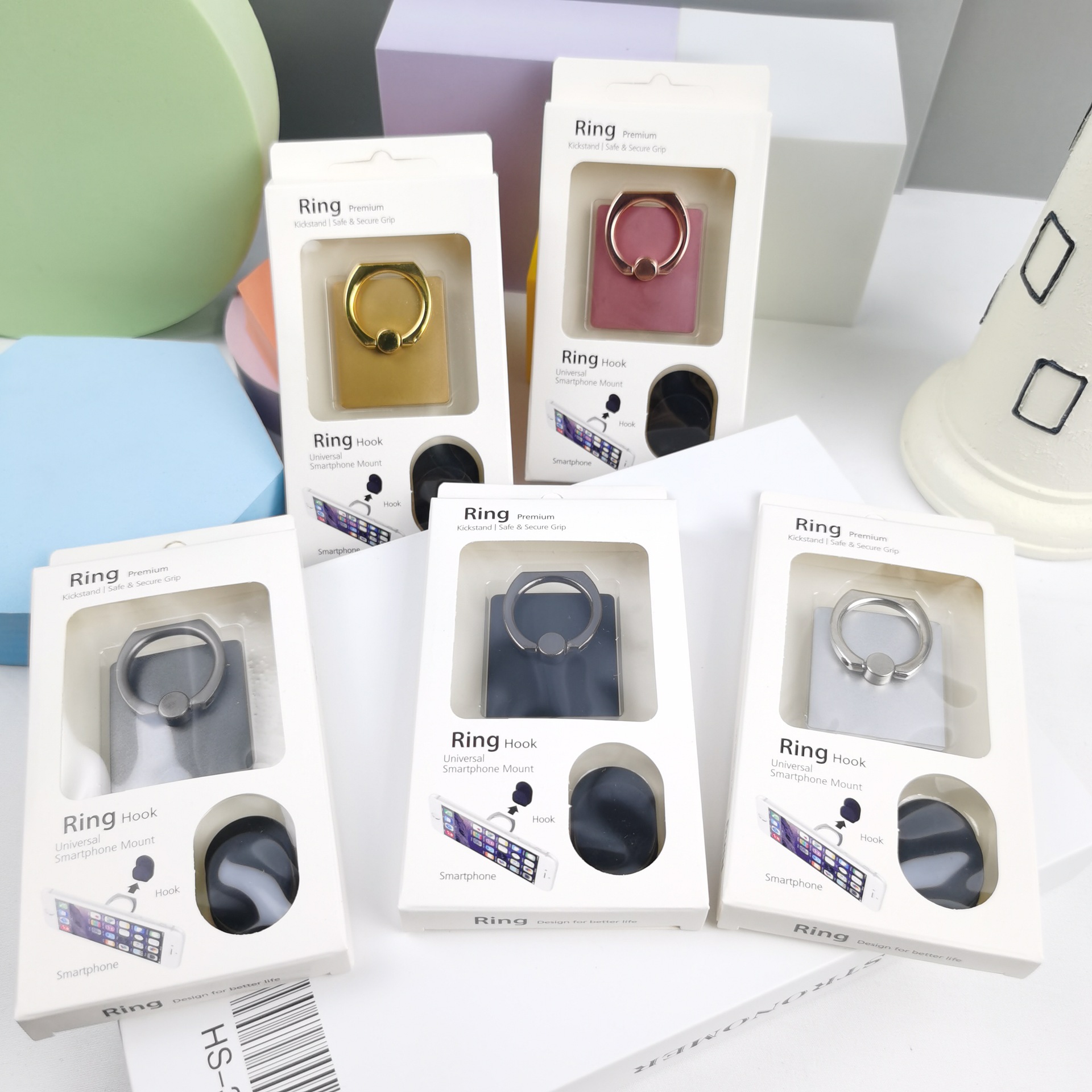 2022 creativo a todo color de metal de un solo color soporte de teléfono móvil anillo de galvanoplastia hebilla plegable soporte de anillo de teléfono móvil