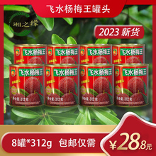 ly湖南怀化溆浦特产白糖杨梅罐头糖水易拉罐杨梅罐头1罐312g8罐包