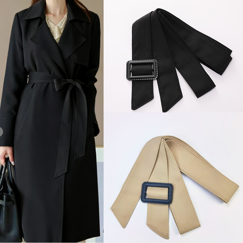 Women's Belt Fashion Decorative Windbreaker Outwear Dress Casual Versatile Buckle Ring Fabric Wide Waistband