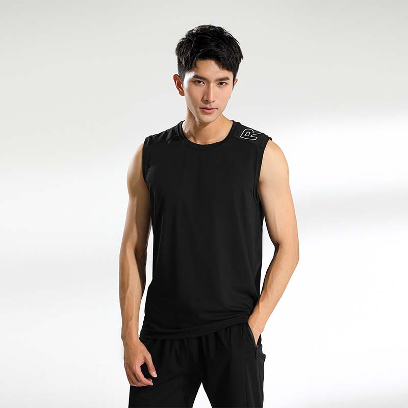 Verano de los hombres de maratón entrenamiento de secado rápido chaleco deportivo fitness sin mangas suelta transpirable chaleco en stock impreso
