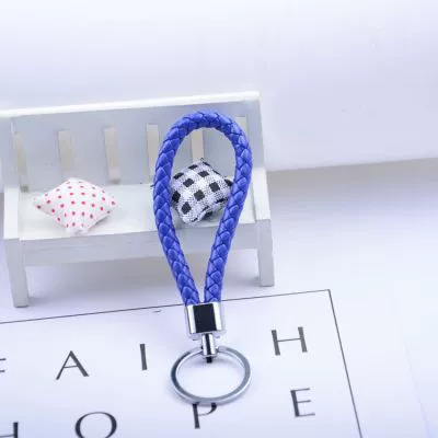 Leather rope blue