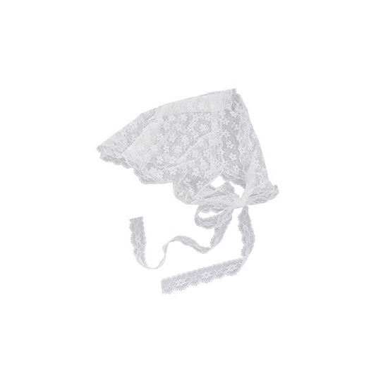 Diadema de encaje blanco Diadema de una pieza de pañuelo triangular francés femenino estilo pastoral playa accesorios para el cabello de alta gama verano