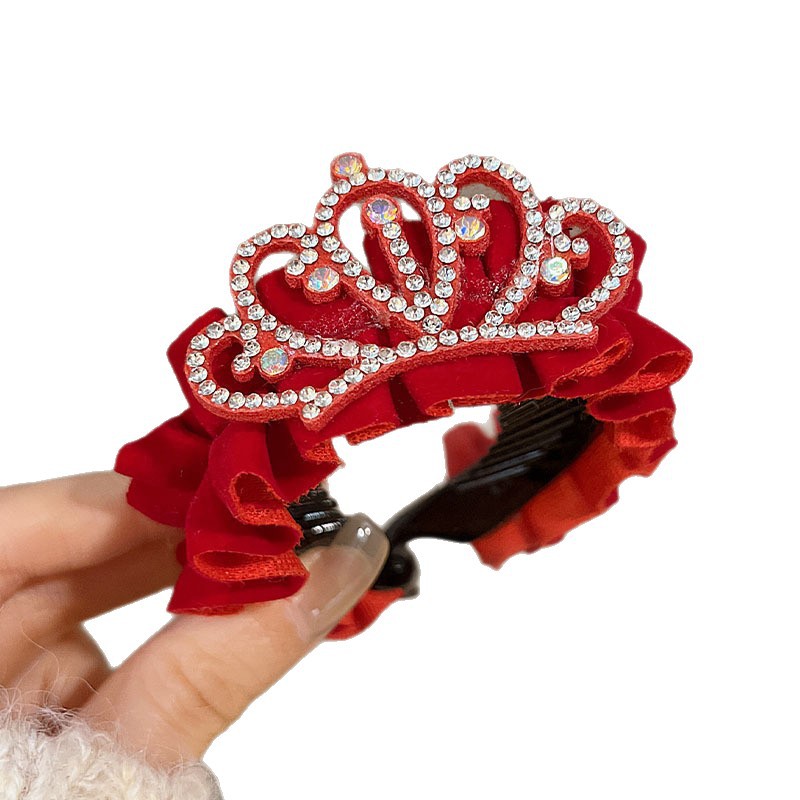Princesa coronada en fuga Princesa perilla de cabello de niña perilla de cabello de cola de caballo perilla de cabello de niña perilla tarjeta de cabello tocado