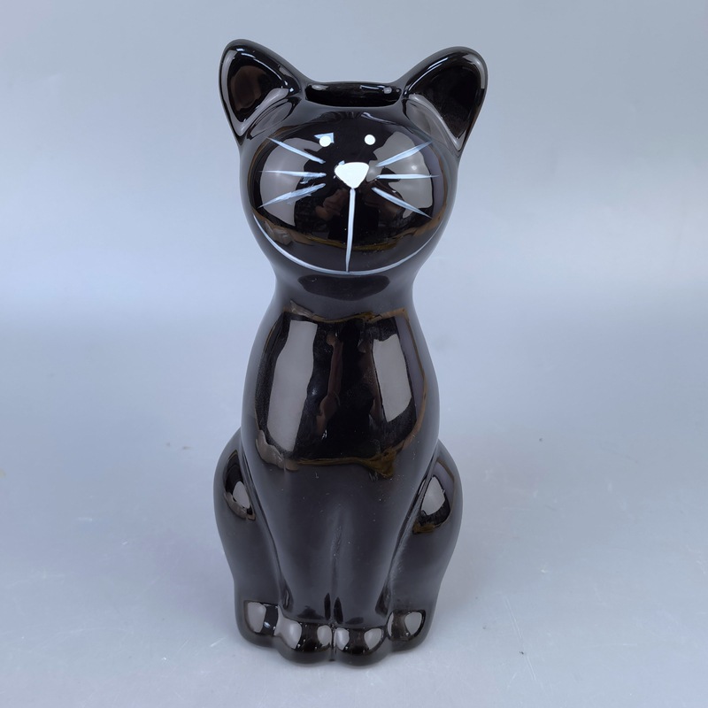 Cerámica personalizada acondicionador de aire acondicionado pared enchufe negro y blanco gato modelado humidificador de aire acondicionado en relieve vaporizador de aire moderno simple viento