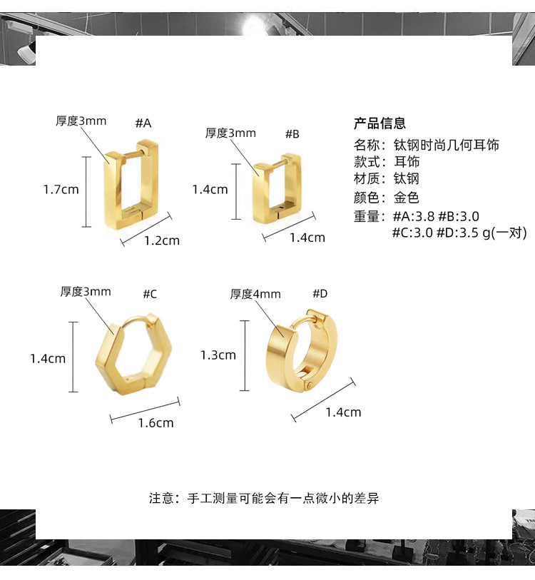 Simple Fashion Geometric Stainless Steel Earrings display picture 1