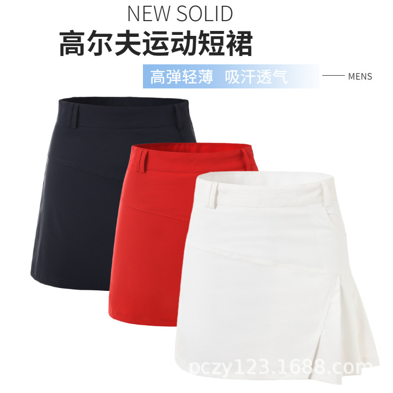 In-Stock Women's Golf Clothing Quick-Dry Faux Two-Piece Summer Pleated Sports Skirt High-Waisted
