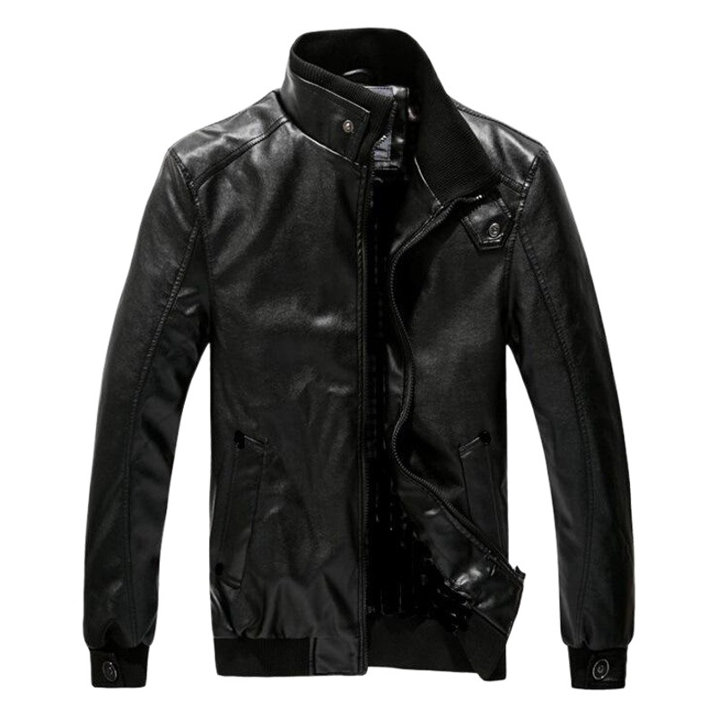 Abrigo de Cuero de Motocicleta para Hombre, Estilo Coreano Slim-Fit - Ropa de Cuero de Comercio Exterior al por Mayor 2024