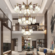 新中式客厅吸顶灯创意别墅中国风餐厅书房高档大气卧室实木吸吊灯