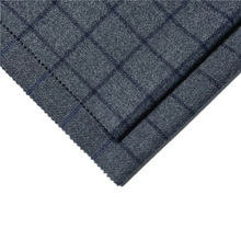 新款灰色格子毛呢面料粗纺布料春秋西装外套裤子裙子面料批发DIY