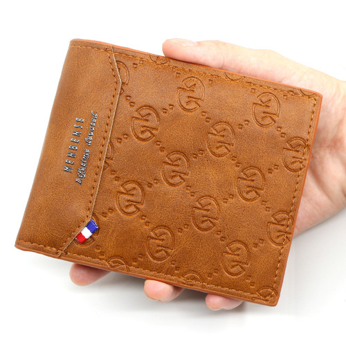 MenBense new men's wallet short embossed pattern fashion casual wallet factory direct supply