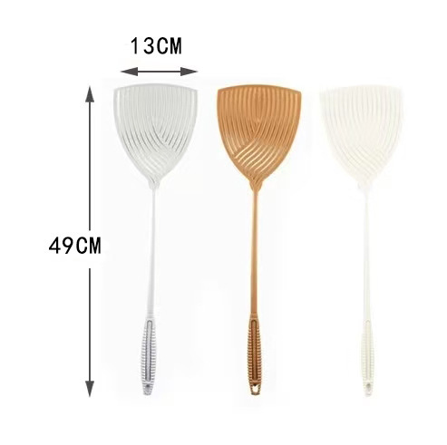 厚く、シンプルで耐久性のあるストライプの3色プラスチックハエたたき、長いハンドルのテクスチャ蚊取りツール、日用品卸売|undefined