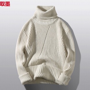 Foreign Trade Amazon Cross-border Men's New Autumn and Winter New Men's Sheep Wool Thickened Turtleneck Sweater Men's Knitwear