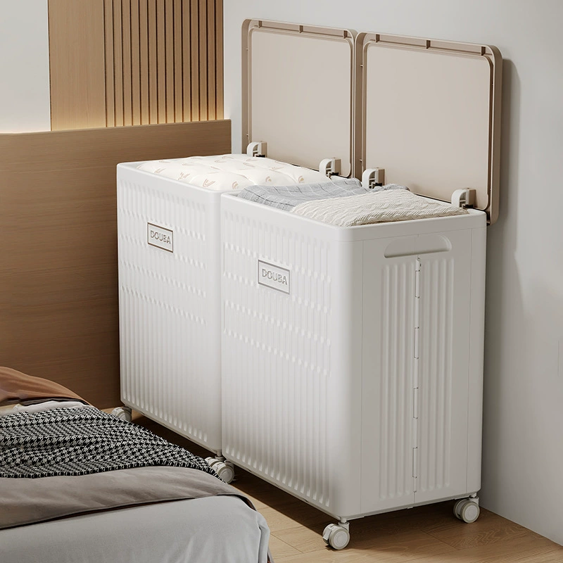 Ящик для хранения одежды, бытовой на колесиках, большой вместительный шкаф для хранения одежды, одеяла, складной пластиковый ящик для хранения игрушек