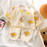 Тонкая хлопковая марлевая детская летняя пижама, детский лонгслив, нарукавники, комплект