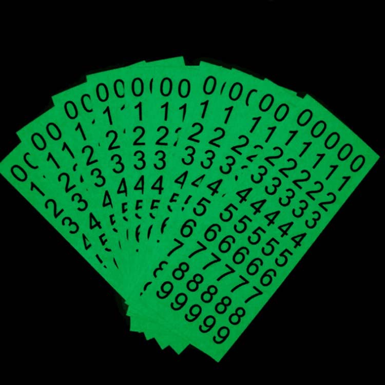 夜光数字贴 PET反光贴夜光纸发光数字贴汽车用反光夜光贴反光膜