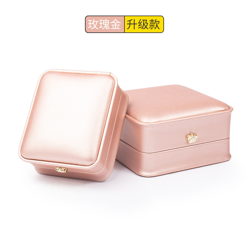 PU レザークラウンウエストリングボックスジュエリー包装ボックスパールボックススポット卸売ジュエリーブレスレットボックスネックレスギフトボックス|undefined