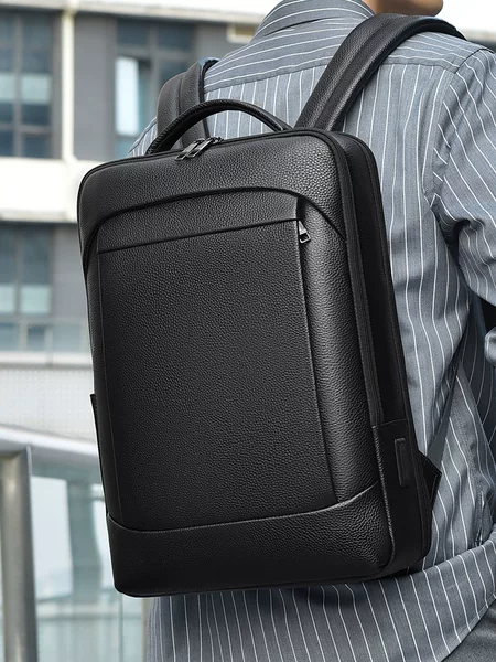 High-End Men's Business Backpack 2026 New Model Simple Backpack Computer Bag Large Capacity USB Backpack