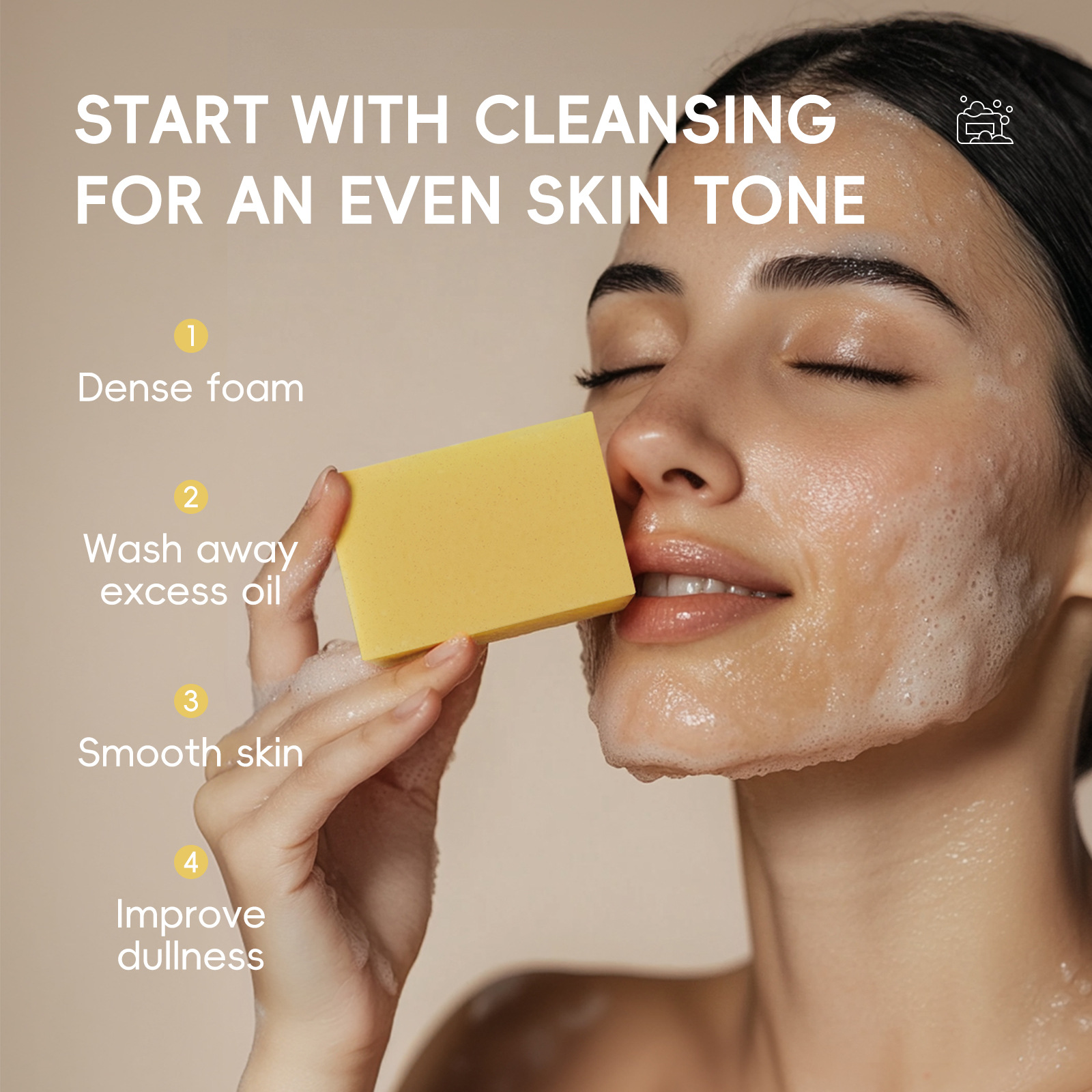 Cross-border new product LAIKOU Curic Acid Turmeric Soap 120g for cleansing facial skin and brightening complexion. Wholesale of facial soap undefined