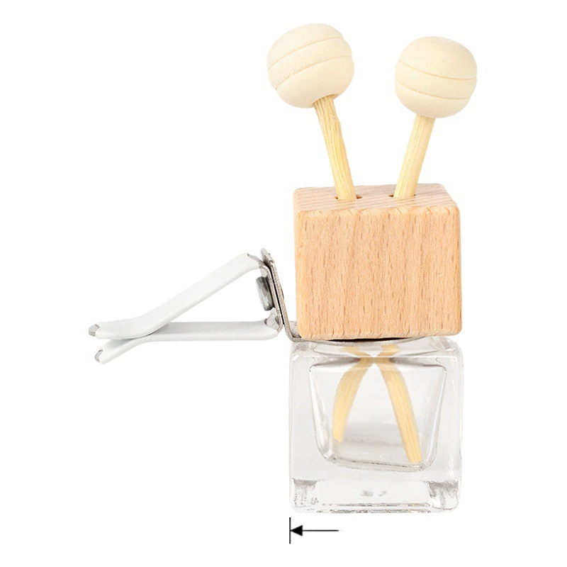 8 мл автомобильный флакон для ароматерапии деревянная крышка автомобильный Кондиционер на выходе воздуха зажим квадратный стеклянный квадратный флакон духов оптом