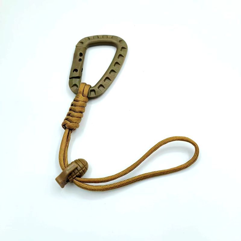 Cuerda de paraguas tejida llavero gancho mosquetón al aire libre cuerda anti-perdida DIY cadena colgante montañismo mochila hebilla DEC gancho