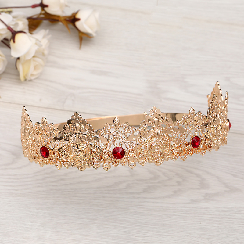 Los hombres de oro rey corona tocado adulto cumpleaños corona Halloween etapa ópera rendimiento unisex