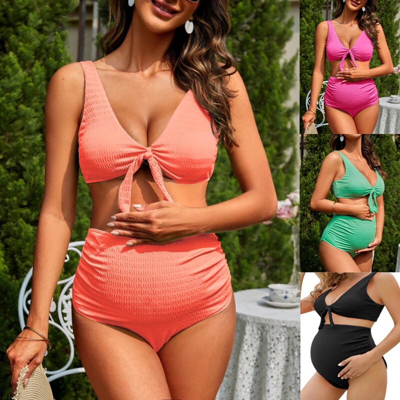 Plus Size Maternity Swimsuit Women's Hot Spring Conservative High-End Huludao Swimsuit European and American Cross-Border Export Swimsuit
