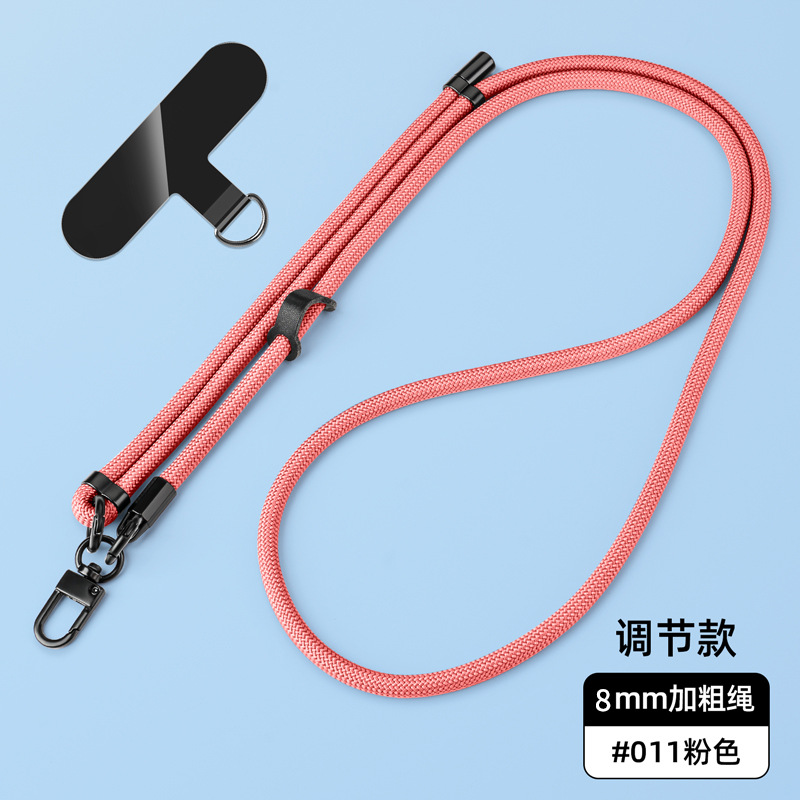 Cordón para teléfono móvil de 8mm, cuello colgante, mensajero, muñeca, eslinga de nailon resistente, cuerda anti-pérdida, longitud ajustable, espalda