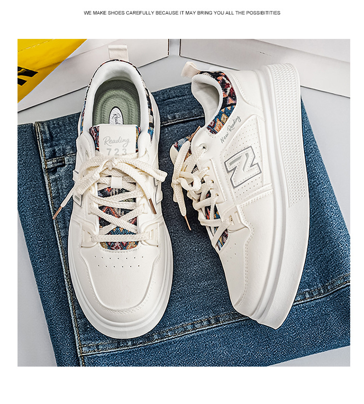 Giày thể thao nam sneaker trắng phong cách cá tính, thoáng mát, đế êm — 723 trắng chi tiết 28