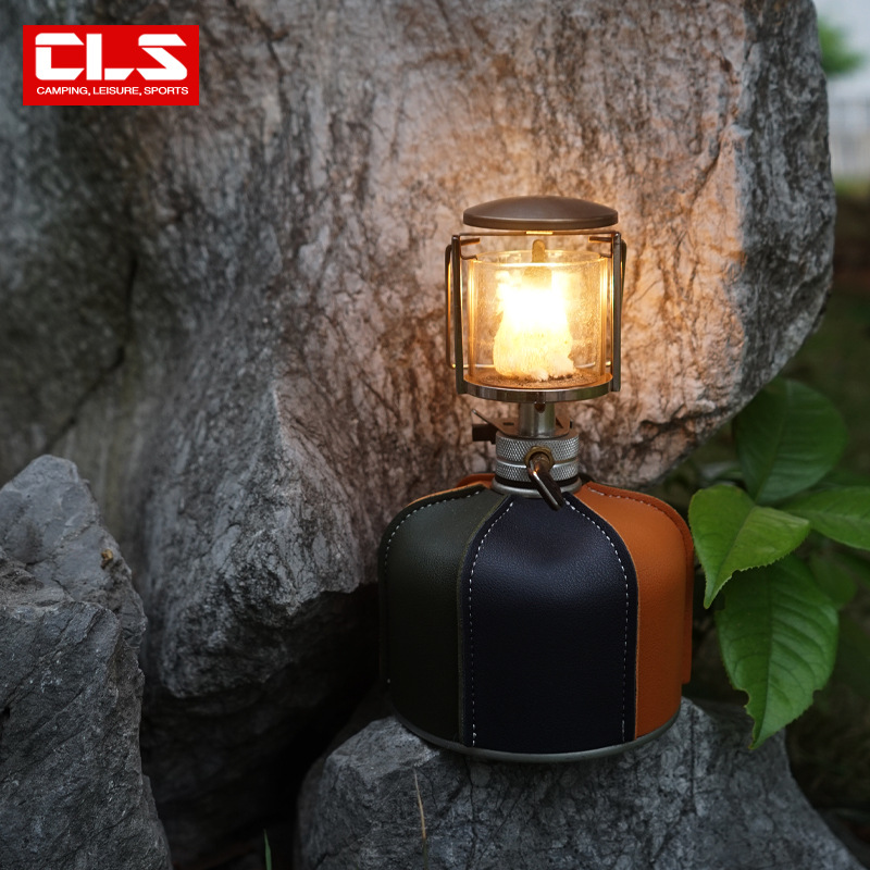 Lámpara de camping al aire libre pequeña lámpara de gas portátil retro lámpara de camping equipo de camping lámpara de vapor de cristal lámpara de iluminación de la tienda