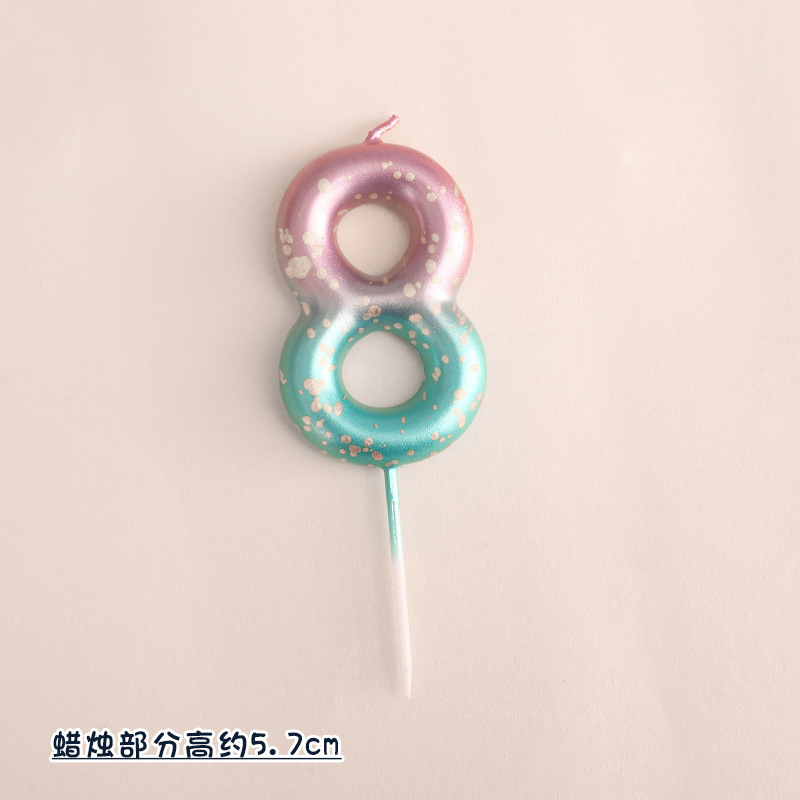 银河渐变粉蓝蜡烛8