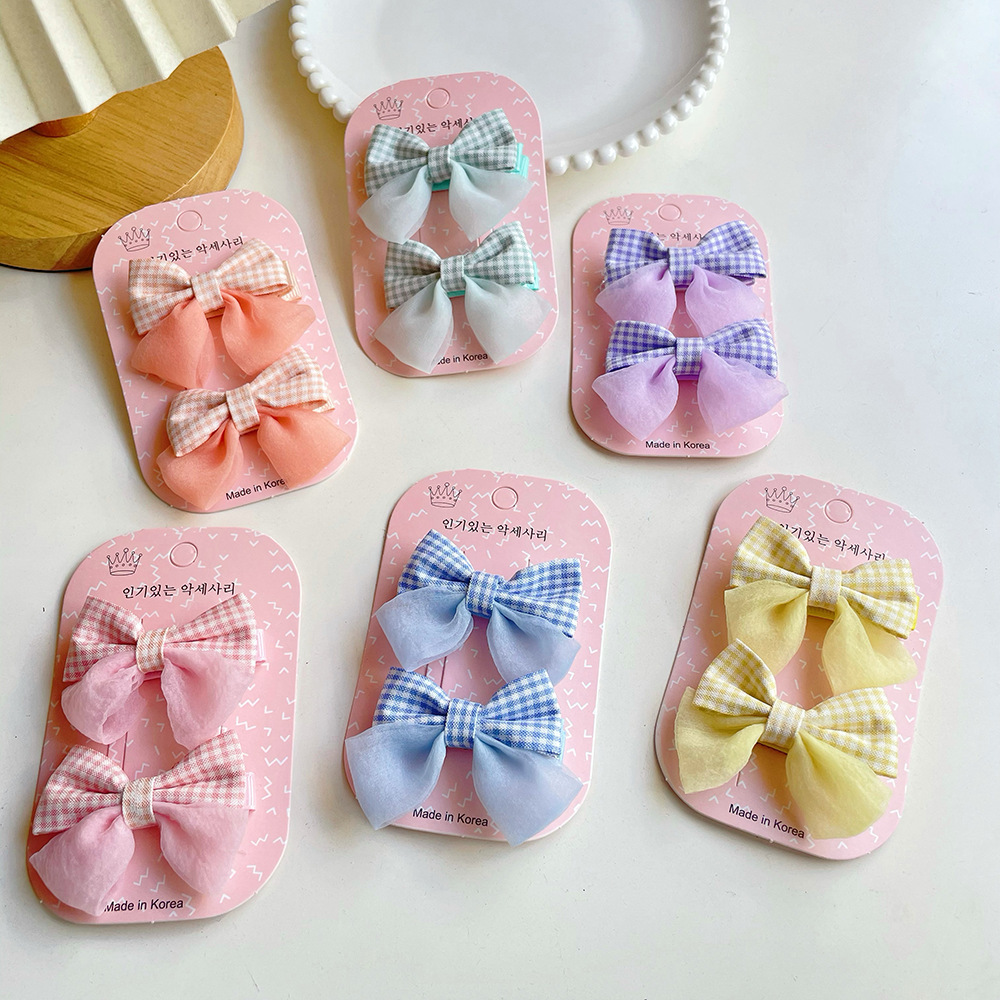 40g Weight Women's Korean Style Bow Knot Polyester Hair Clip