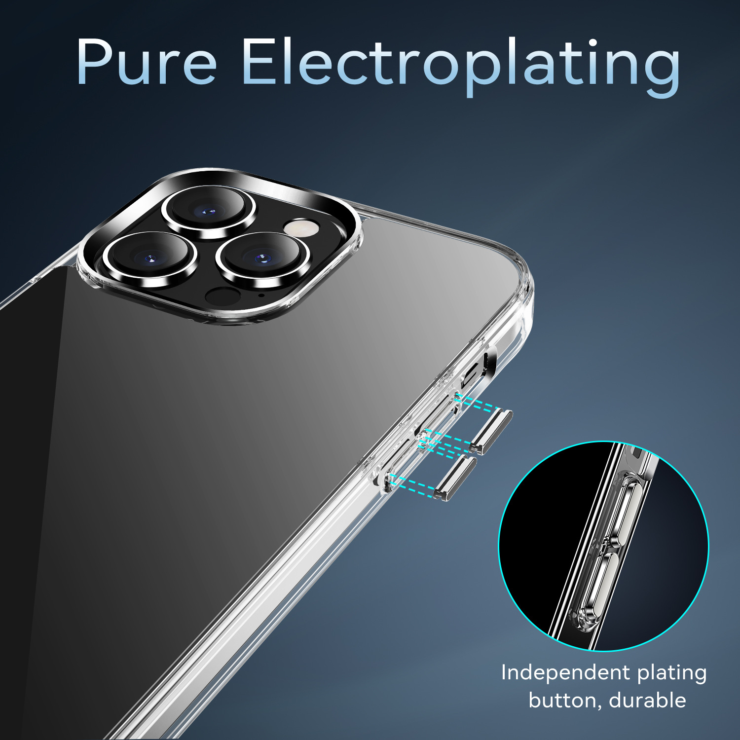 Transparent stötsäkert mobilskal för iphone 16 pro max_voghion.com