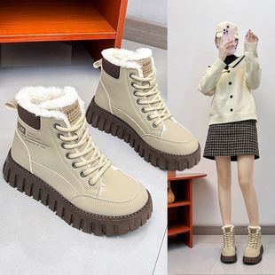 High-Top Casual Martin Boots 2025 Autumn and Winter Popular Style Height-Increasing Thickened Non-Slip Wear-Resistant Versatile English Style Women's Shoes
