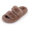 Cross -border e -commerce female candy color autumn and winter room home home wearing warm furry furry cotton slippers