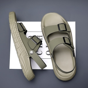 Sandals Men's 2025 New Summer Breathable Soft Sole Casual Non-Slip Outer Beach Shoes Dual-Purpose Driving Sandals and Slippers