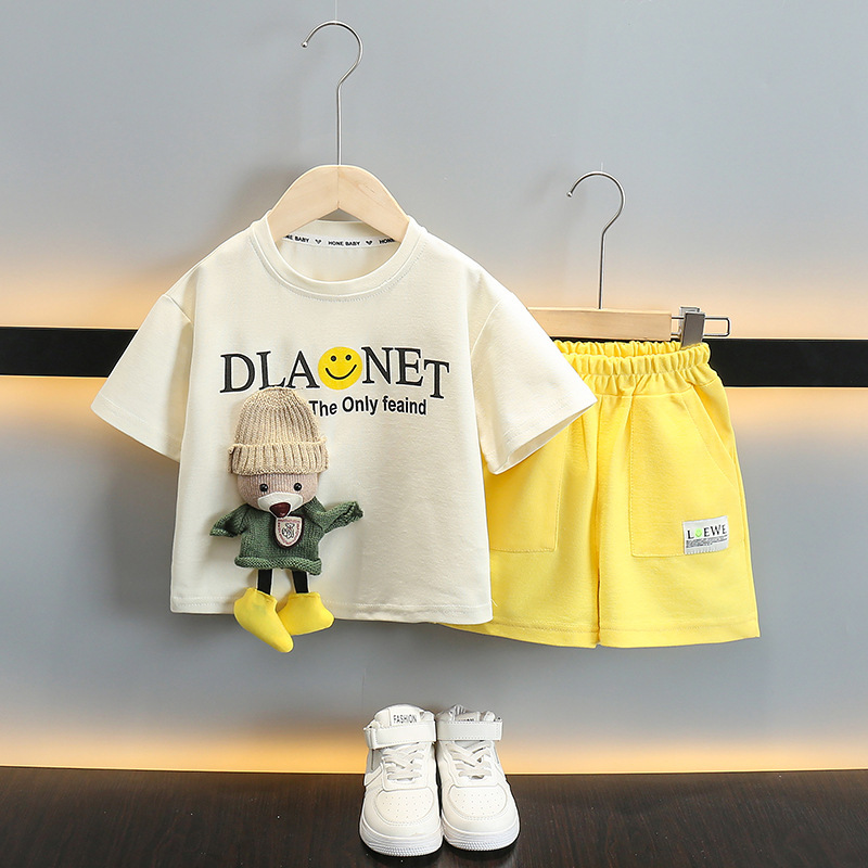 男の子サマースーツ2025新スタイル子供ベビーファッショナブルな半袖ハンサム子供夏服ストリート子供服|undefined