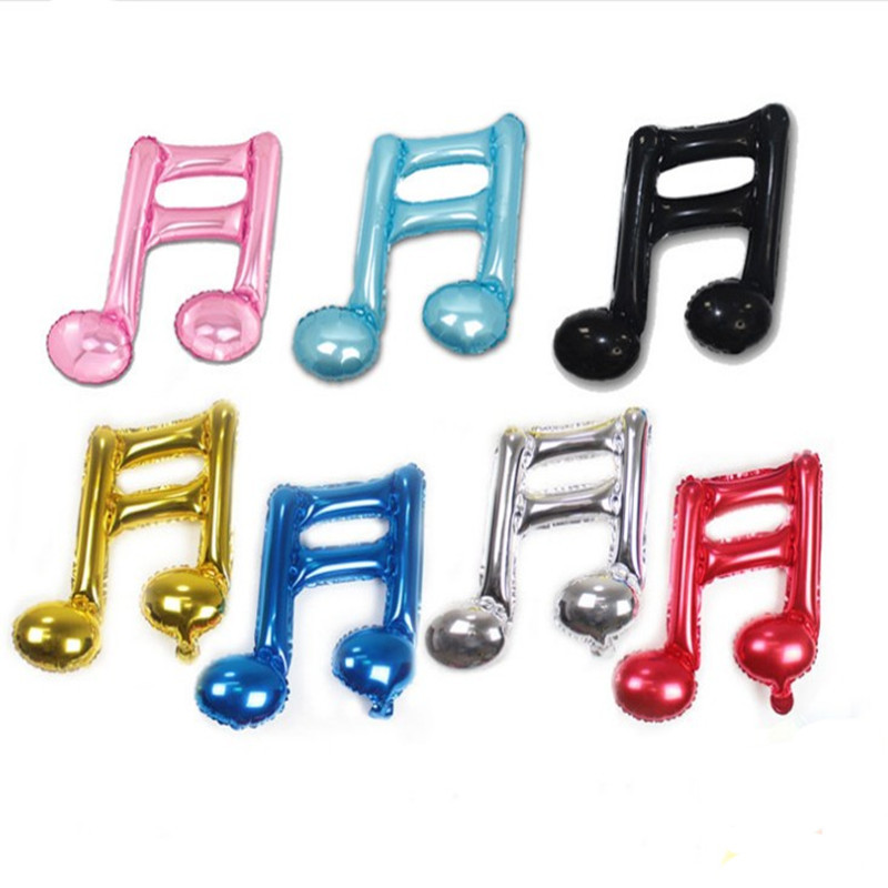8 puntos de una sola nota globo símbolo de la música de aluminio película de aluminio 16 puntos notas dobles globo de papel de aluminio