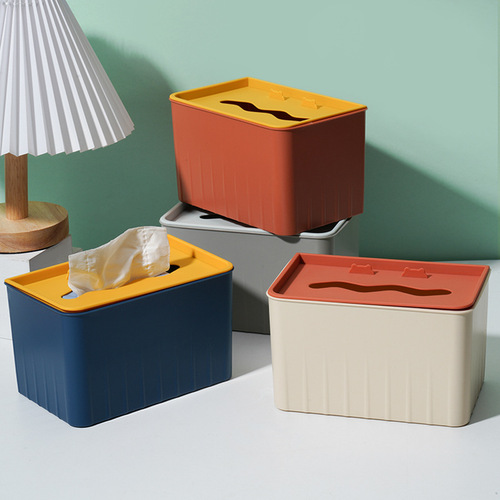 Creative Desktop Tissue Box Plastic Simple Napkin Box Hotel Company Home Living Room Multifunctional Paper Napkin Box